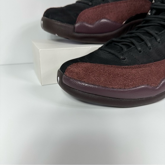 AIR JORDAN 12 RETRO SP X A MA MANIERE MENS SHOES NUBUCK SUEDE MAROON BURGUNDY - Picture 6 of 12